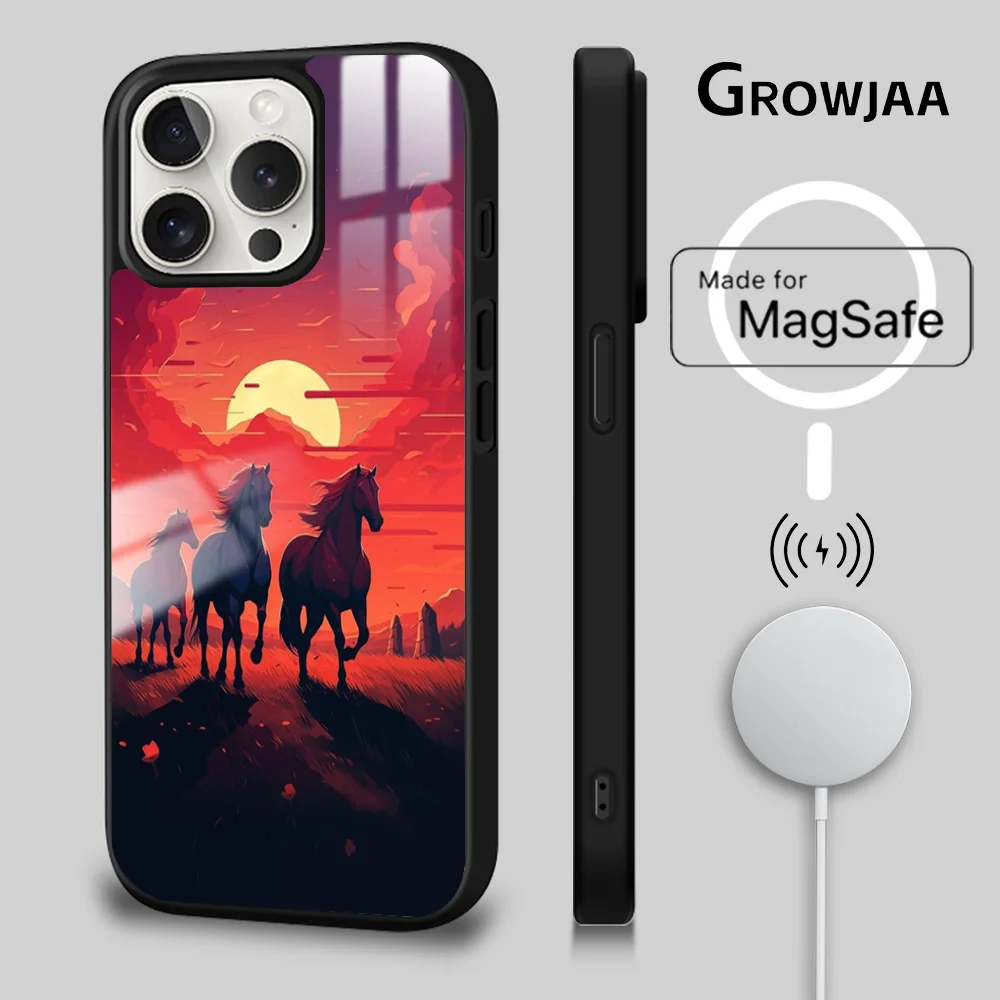 Spirit Stallion of The Cimarron Magsafe Phone Case For iPhone 15 14 13 12 11 Pro Max Plus Mini Mirror Wireless Magnetic Funda