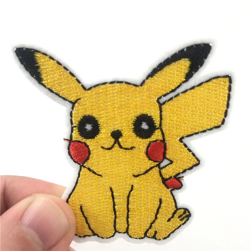 Neuer Pokemon-Stoff-Patch im 33-Stil, Charzard Pikachu, Kleidungsaufkleber, zum Aufnähen, Stickerei-Patches, Applikation zum Aufbügeln auf Kleidung, DIY