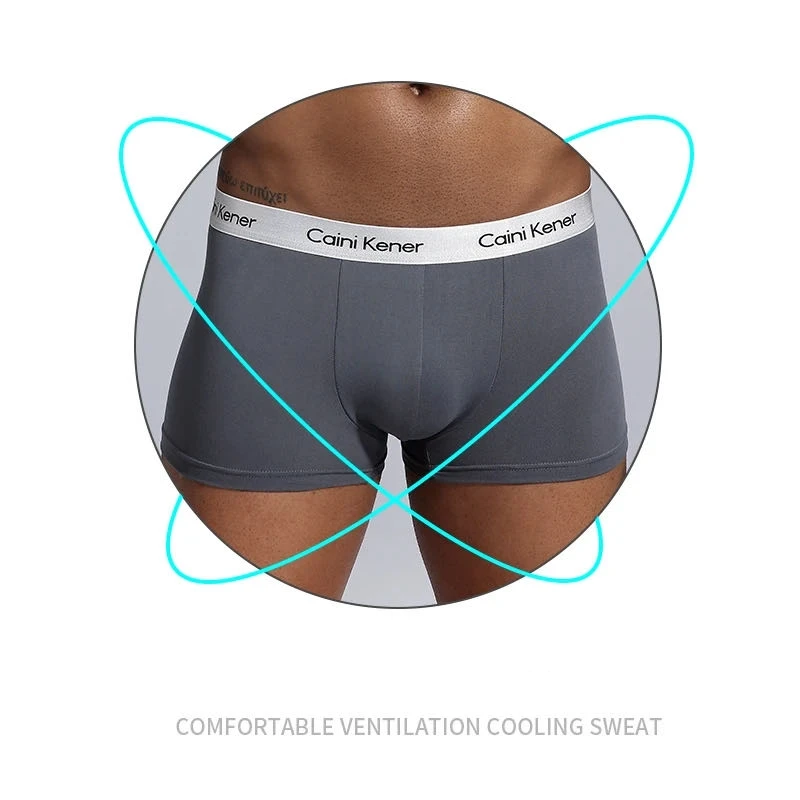 10Pcs/Lot Men\'s Brand Underwear Solid Color Antibacterial Soft Milk Silk Shorts Sexy Boxer U-shape Breathable Underwear for Men