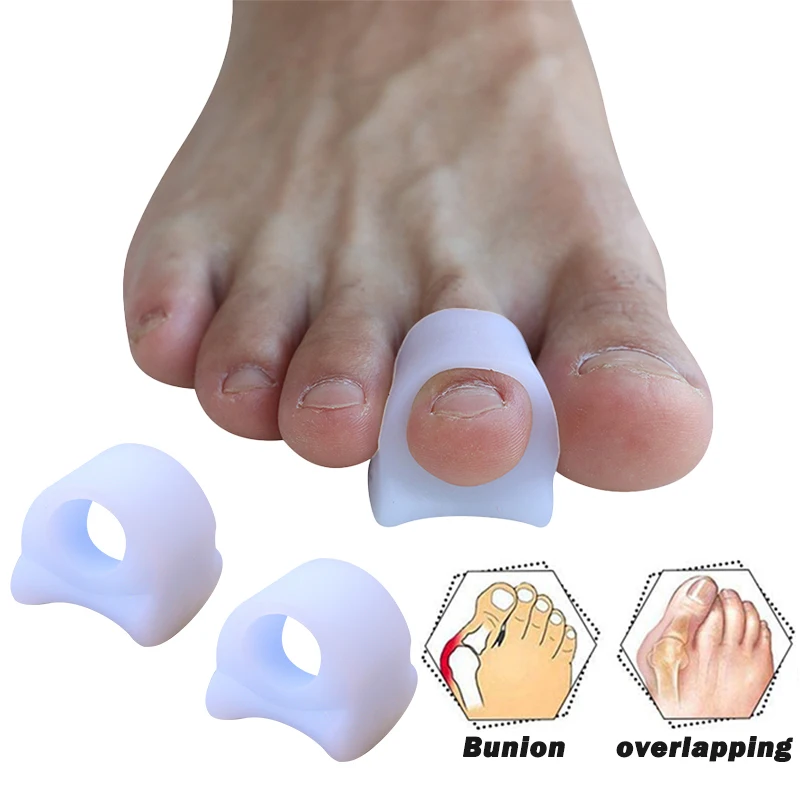 Pexmen 2/4/8Pcs Gel Toe Separators for Overlapping Toes Bunions Big Toe Alignment Bunion Corrector and Toe Spacer