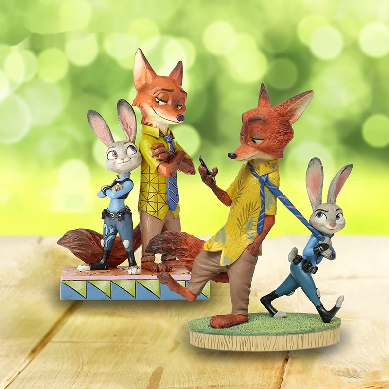 Disney Anime Surrounding Zootopia Judith Nick Series Handmade Desktop Decoration Boy And Girl Birthday Gifts Ornament Model Toys