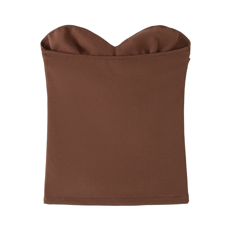 HXAO Women's Corset Crop Top Woman Summer Strapless Black Tube Top Ruched Backelss Sexy Solid Tops Off Shoulder Bustier 088