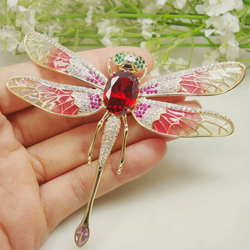 Dragonfly Rhinestone Brooch New Insect Brooch Fashionable Cardigan Shawl Personalized High-end Corsage Accessories