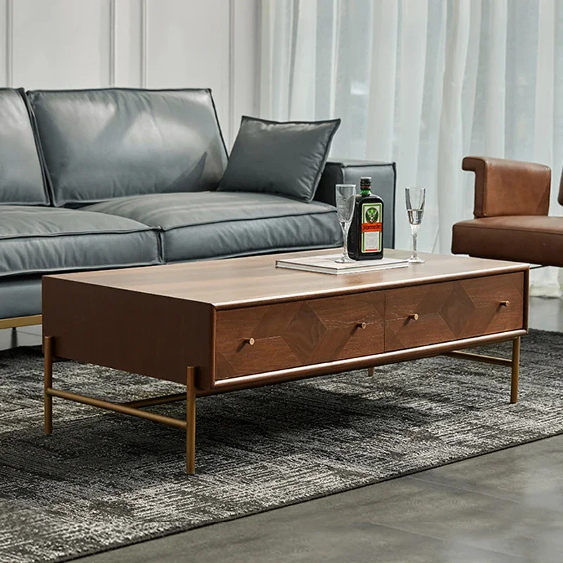 

Vintage Aesthetic Premium Modern Coffee Table Luxury Design Coffee Table Trendy Drawers Table Basse De Salon Home Furniture