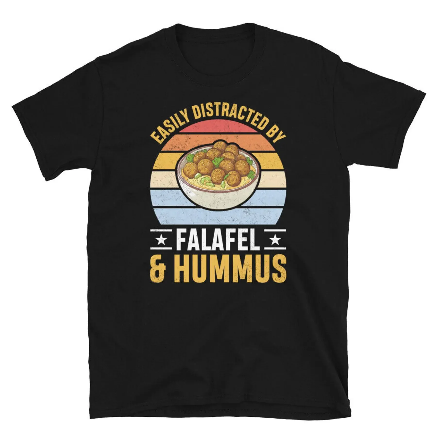تي شيرت Falafel and Hummus بأكمام قصيرة للجنسين يمكن تشتيته بسهولة