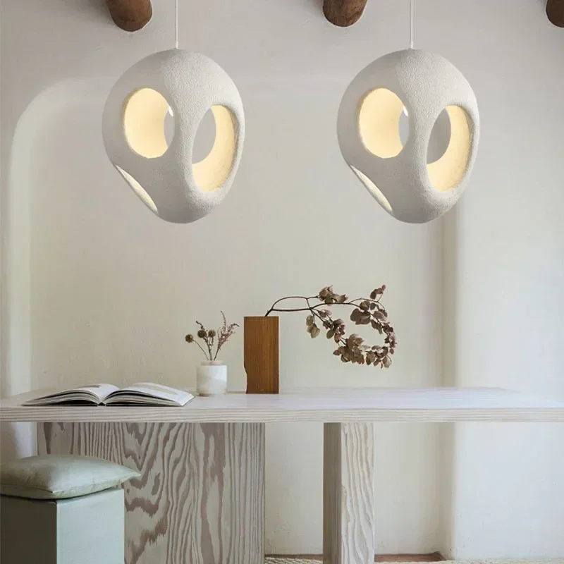 

Nordic Minimalism Dining Island LED Chandelier Living Room Bedroom Modern Bar Decoration Wabi-Sabi Lamp Cafe Loft Pendant Lights