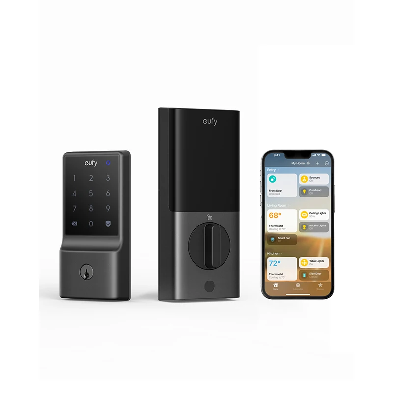 eufy Smart Lock C34 Keyless Entry Door Lock with Apple Home Ecosystem Built-in Wi-Fi Deadbolt for Front Door or Back