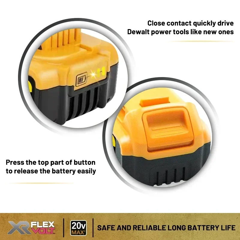 100% originele Dewalt 20V batterij, 5AH 6AH 9AH oplaadbare lithiumbatterij, Dewalt DCB200, 18V elektrisch gereedschap batterij, 20V batterij