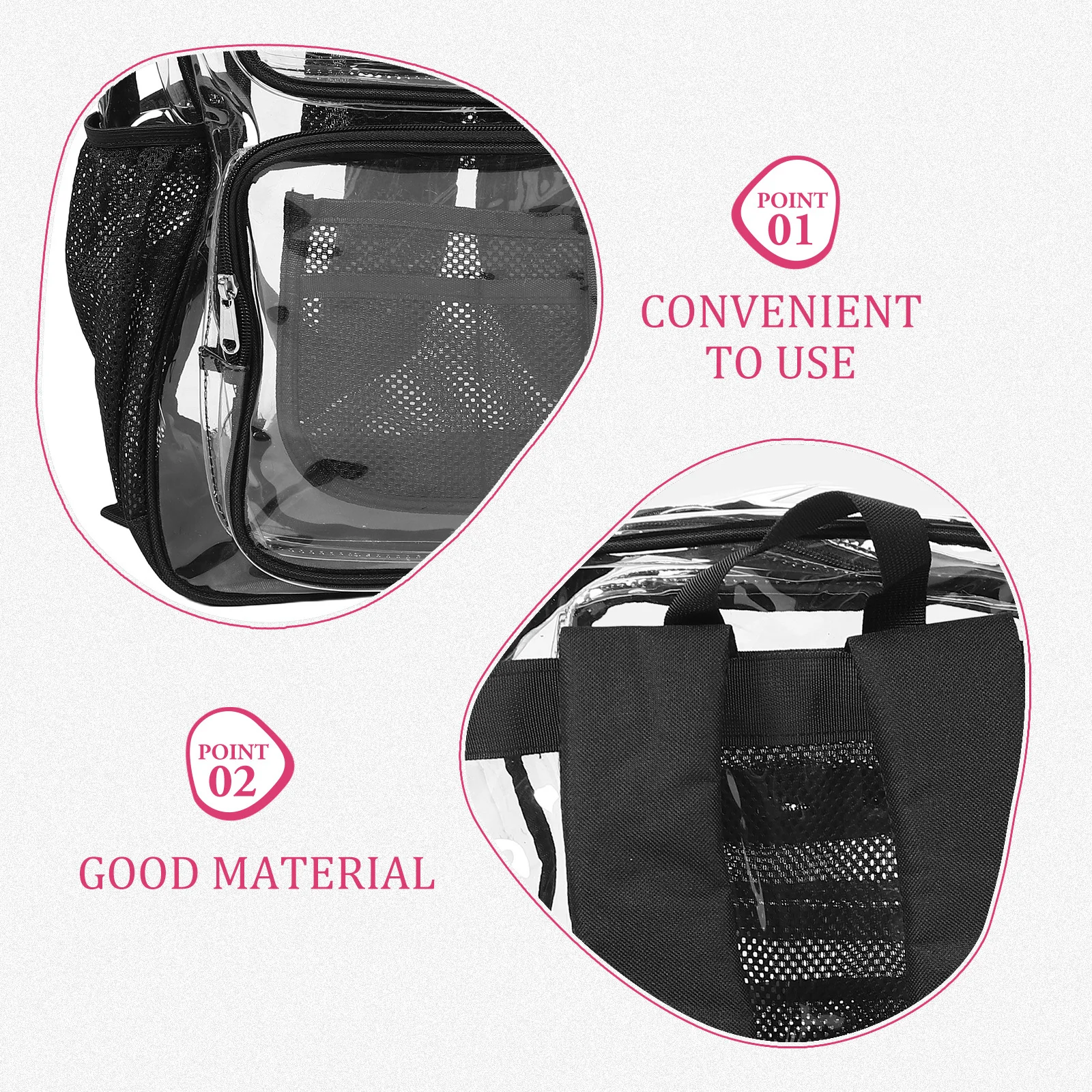 Waterproof Clear School Rucksack Spacious PVC Backpack for Outdoor Commute Transparent Bag for Men Women Daily Use Stadium