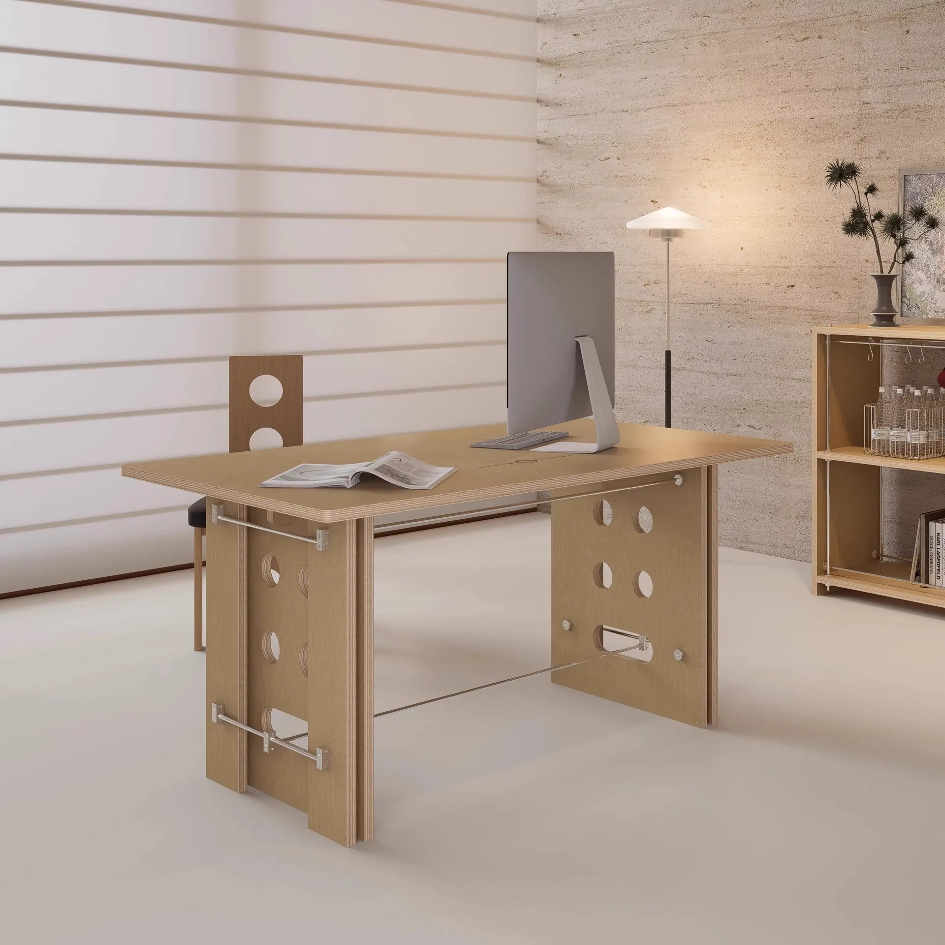Medieval, minimalist, solid wood, high-end, desk, computer, modern