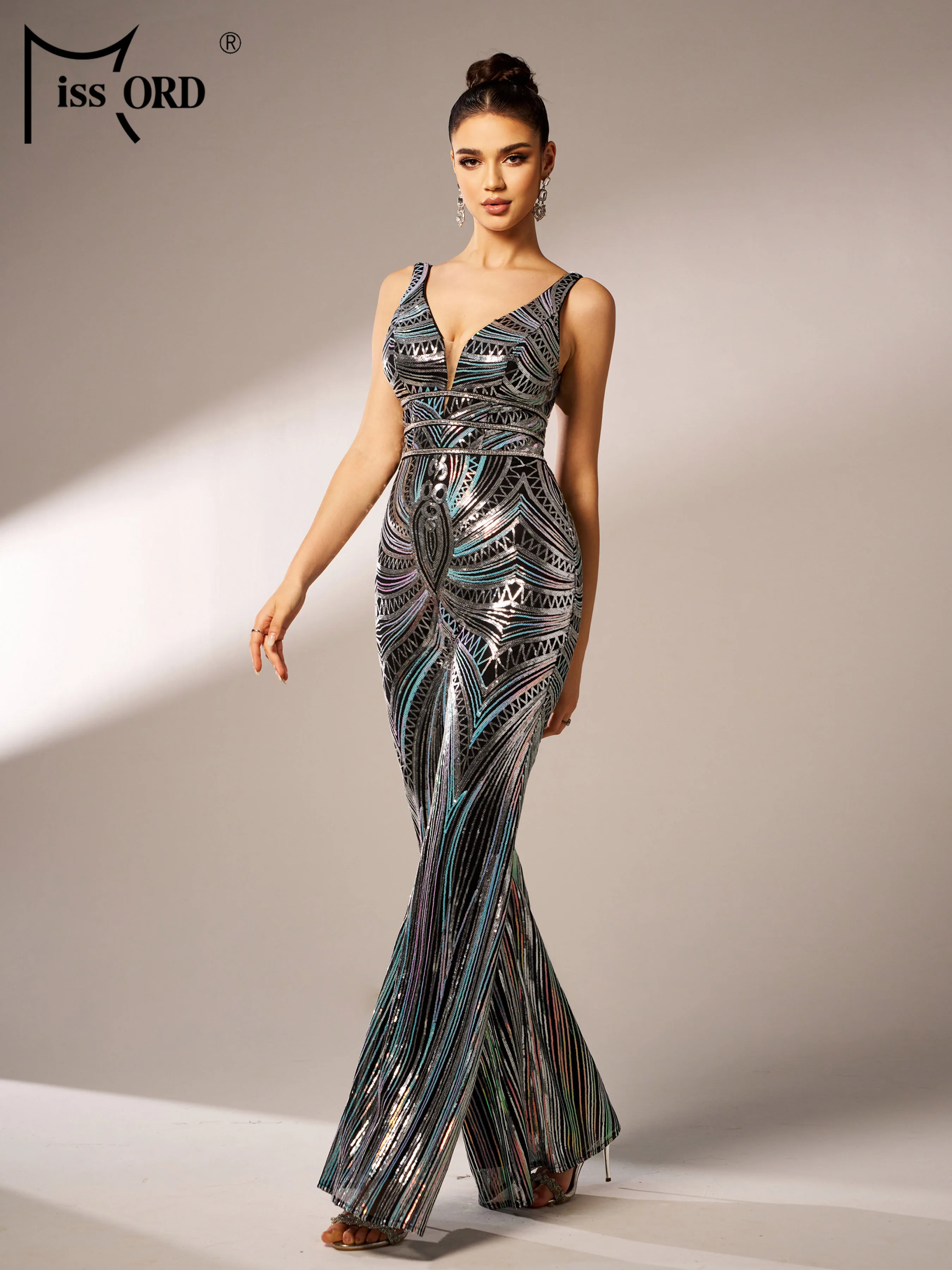 Missord 2026 New Sequin Birthday Party High Quality Luxury Formal Occasion Cocktail Performance Prom Black Jumpsuit