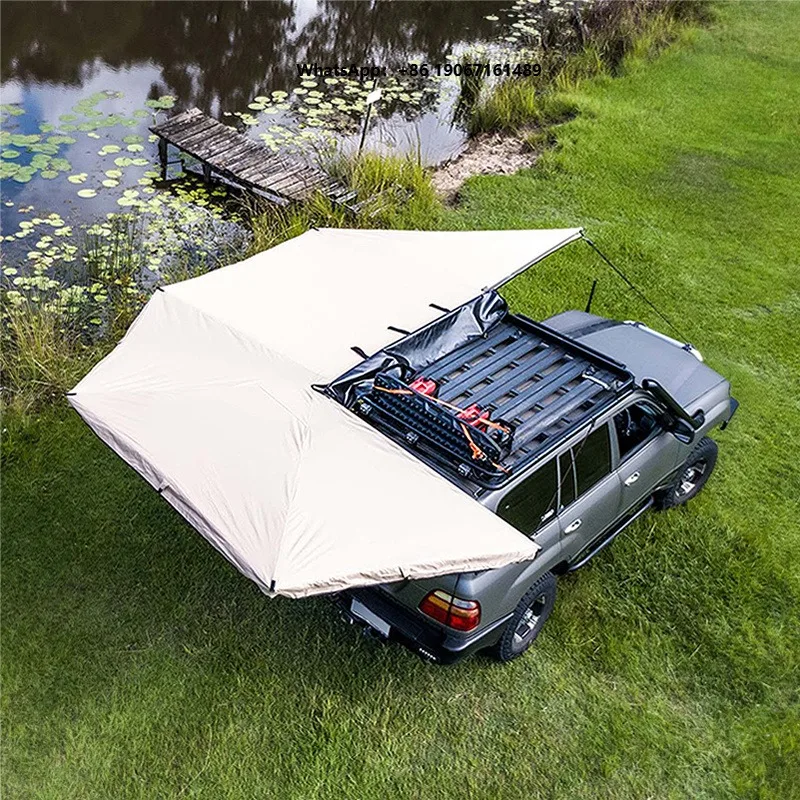 270 Degree  Awning Sunshade Shelter Waterproof Car Rooftop Tent for Outdoor Camping