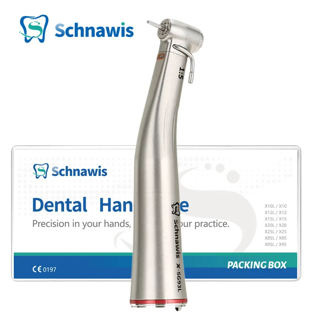 

Schnawis Dental 1:5 SG93L Increasing Speed Handpiece Contra Angle Fiber Optical Handpiece With External Irrigation Water Implant