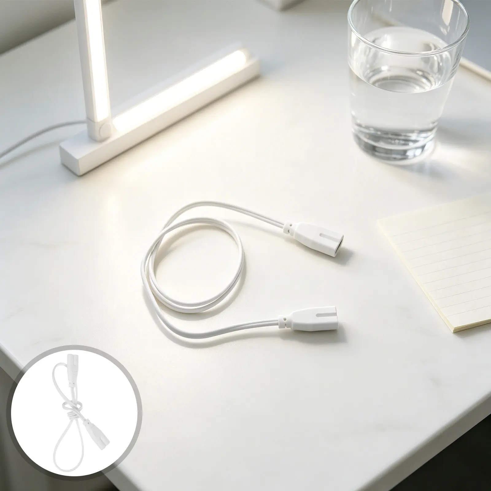 4Pcs LED Batten Light Connector Cable Dual-End 2 Pin Linkable Wire for Integrated LED Tube Lamp Extension and Power Connection