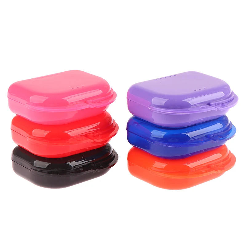 Denture Storage Box Dental Retainer Orthodontic Mouth Guard Container Plastic Oral Hygiene Supplies Tray Dental Appliance Case