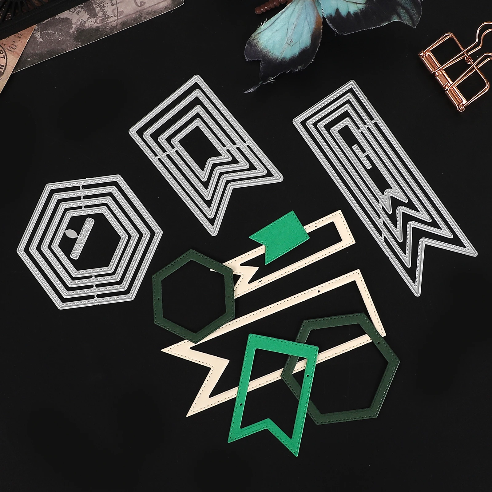 إطار قاعدة عتيق، حدود مجوفة، قالب قطع المناظر الطبيعية الهندسية، مواد مجلة إبداعية ذاتية الصنع، مستلزمات الطلاب، أدوات مكتبية