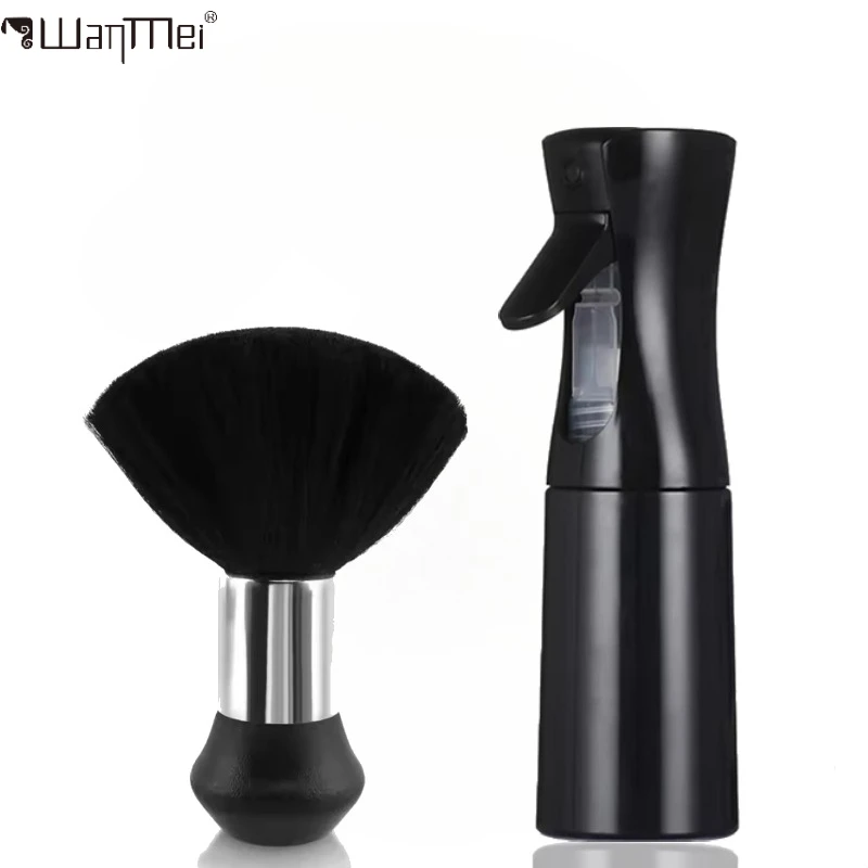 Kit de peluquería profesional de peluquero, botella pulverizadora de agua, juego de cepillos para plumero de cuello para salón, herramientas de estilismo y limpieza, 2 uds.