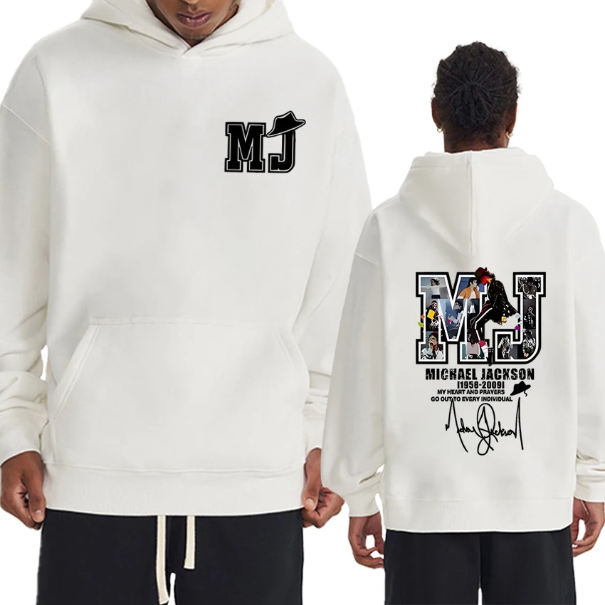 

2025 New in Michael Jackson music Double Sided Graphics Sweatshirt Men women vintage hip hop streetwear Unisex Fleece Hoodies