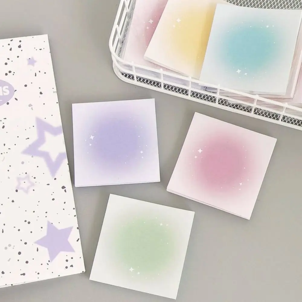 Gradient Color Memo Pad INS Square Tearable Message Notes Non Adhesive DIY Scrapbook Decorative Material Paper