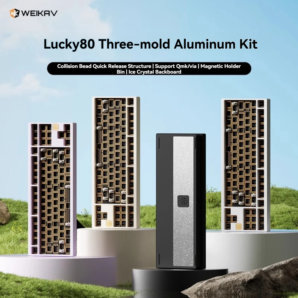 

Weikav Lucky80 Mechanical Keyboard Fit Wireless Tri-mode Hot Swap RGB Custom Gasket Aluminum Case Office Gaming Keyboard Gifts