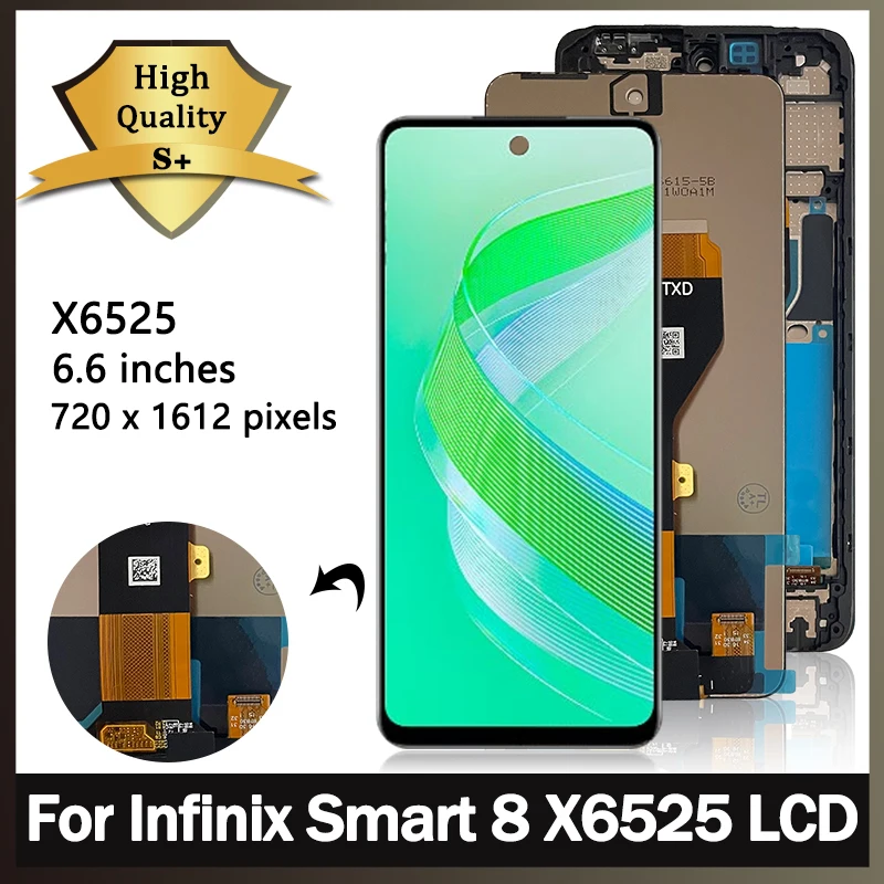 フレーム付きLCDタッチスクリーンキット,6.6インチ,Infinix x6525