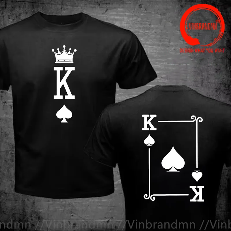 Funny Design King of Spade Playing Card back SRed Doublet Men Fashion Trendy Casual Clothing Leisure Stylish Tops Tee Shirt
