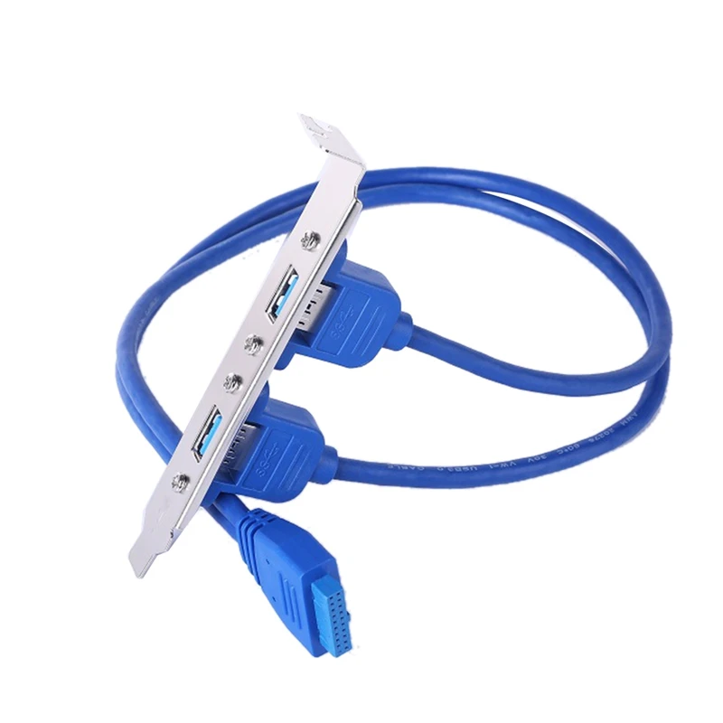 20 Pin To Dual USB3.0 Baffle Extension Cable High Speed USB 3.0 Back Panel Expansion Bracket 2 Port Motherboard Cable