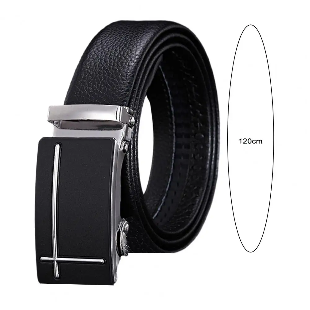 Men Belt Durable Anti-slip Men's Business Belt with Smooth Faux Leather Alloy Buckle for Meetings Commutes Men Pants Belt