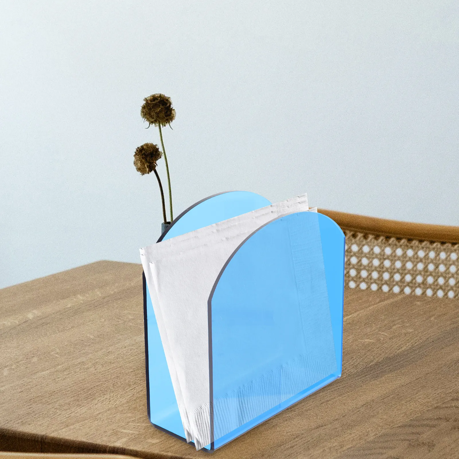 Clear Acrylic Napkin Stand Decorative Tissue Holder Elegant Desktop Storage Rack for Kitchen Bathroom Restaurant Office