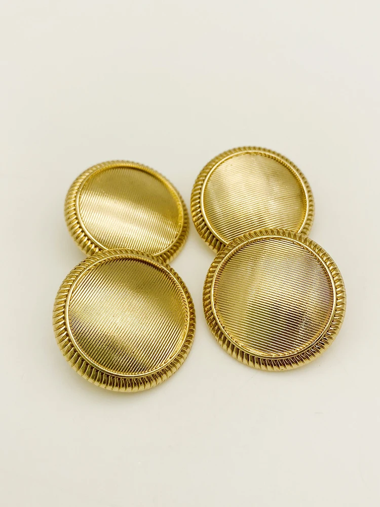 6PCS Gold Curved Suit Button High-Grade Metal Sweater Coat Clothes Decorative s All-Match   round