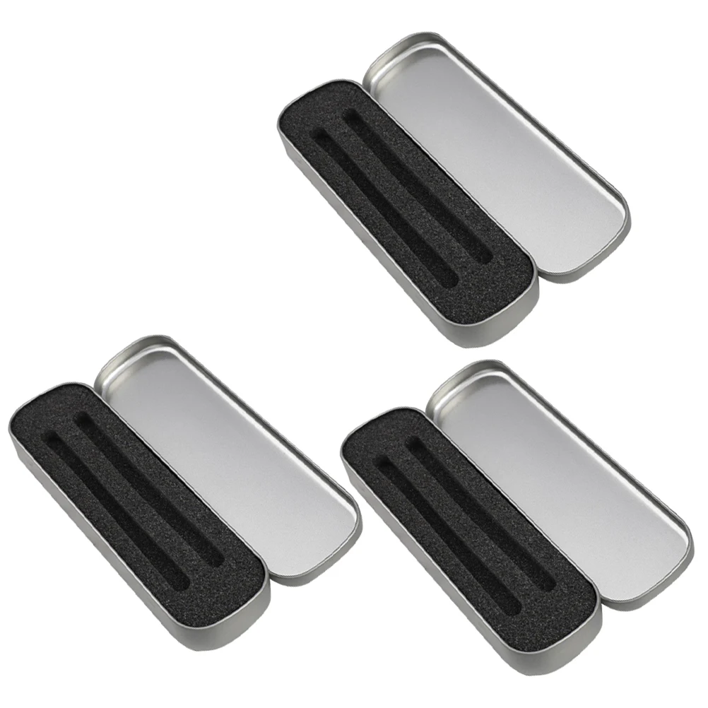 

3pcs Sponge Metal Pencil Box Iron Pencils Box Material Durable School Supplies Kids Students Pen Storage ganizer