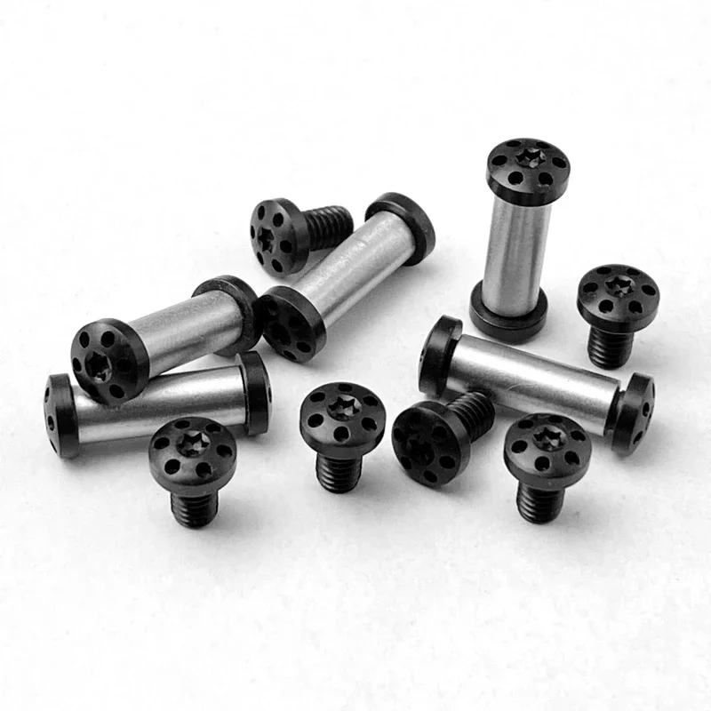 4 conjuntos de parafusos de faca dobrável reta 416 parafuso de aço inoxidável para diy faca lidar com material de fabricação t8 ameixa unhas tyseek ferramenta
