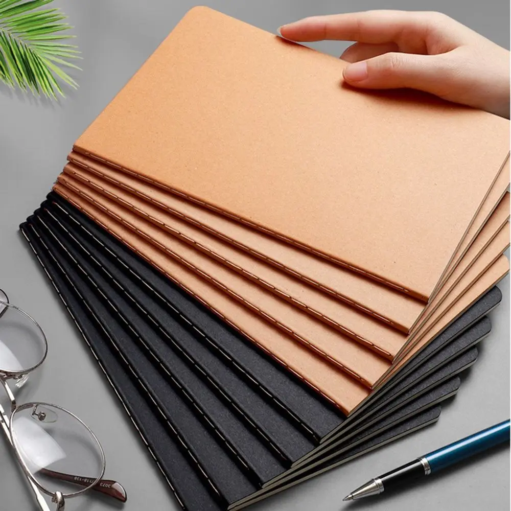 5 Pack Soft Cover Travel Notebook A5/B5/A4 36 Sheets/72 Pages Thread-bound Journal Tight Stitches Thick Paper Pocket Notepad