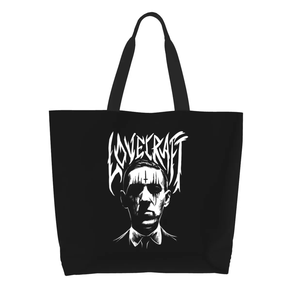 Kawaii Printed Creator Of Cthulhu Shopping Tote Bags Portable Canvas Shopper Shoulder Lovecraft Horror Movie Handbag