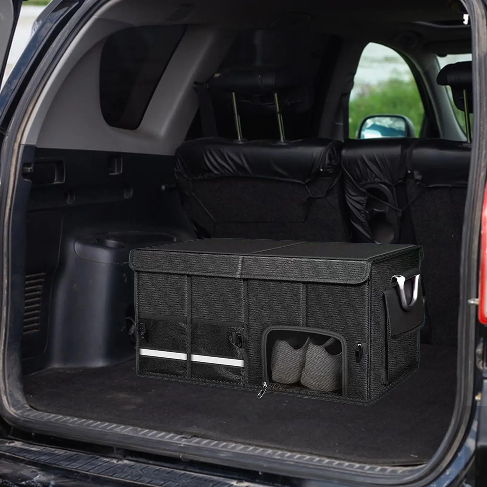 

Folding Car Cargo Organizer Large-Capacity Car Trunk Storage Box Multifunctional Vehicle Accessories For Grocery Travel