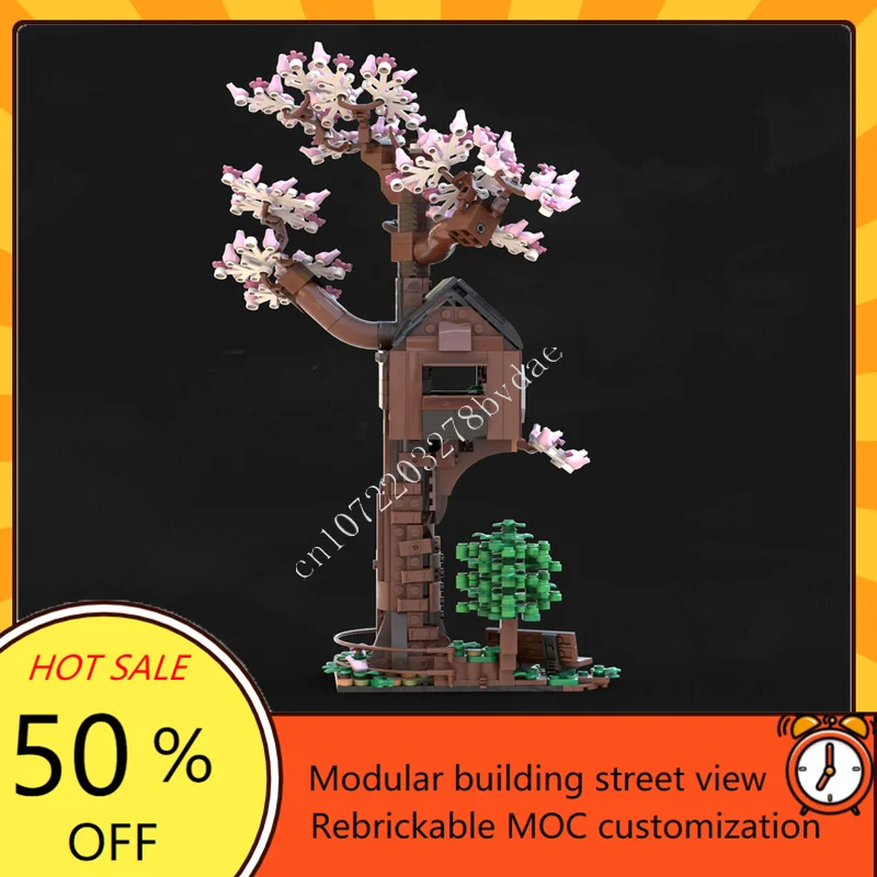 658 Uds casa en el árbol Modular MOC vista de la calle creativa modelo de bloques de construcción arquitectura DIY educación ensamblaje modelo juguetes regalos