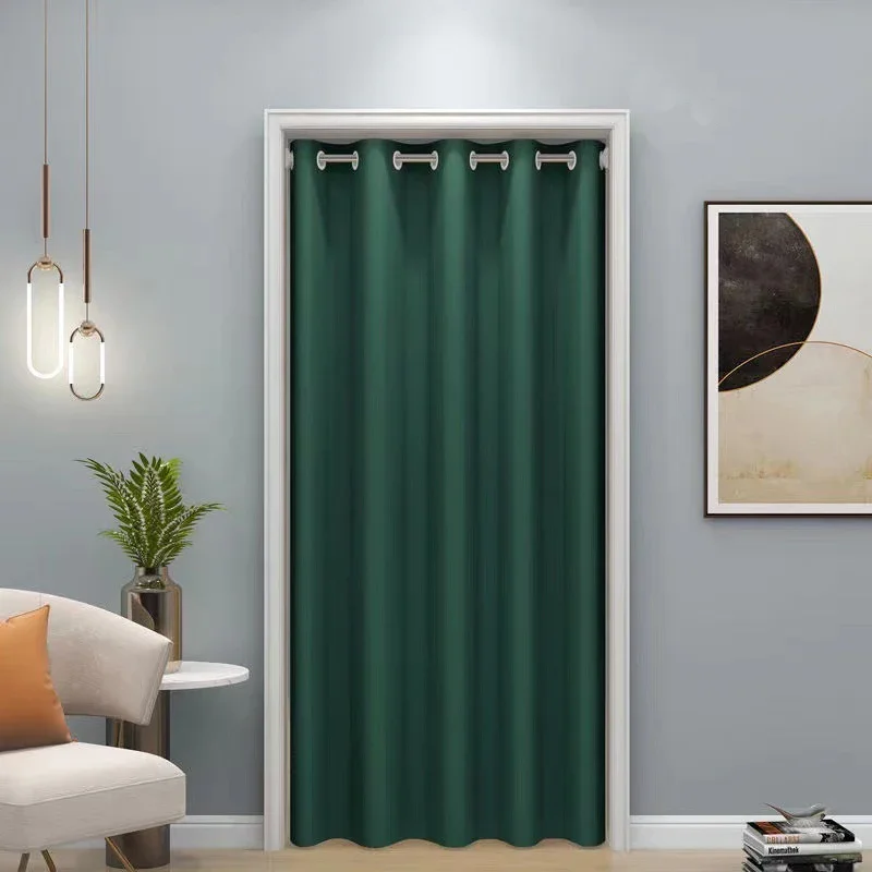 Heavy Duty Doorway Curtain for Bedroom 90% Lightproof Blackout Screen Door for Protection Privacy Hall Insulation Door Drapes