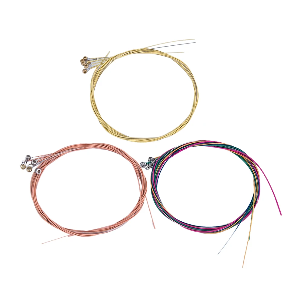 

3 Sets Strings Folk Guitar Acoustic Brass Copper Replacement Music Ukulele Strings Instrument Accessories Durable Soft