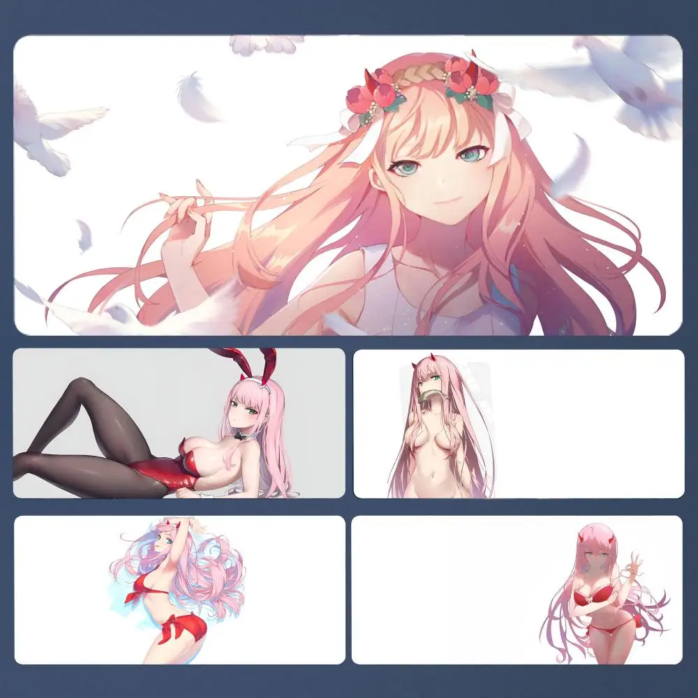 

Большой игровой коврик для мыши Zero Two, утолщенный Настольный Коврик для компьютерной клавиатуры