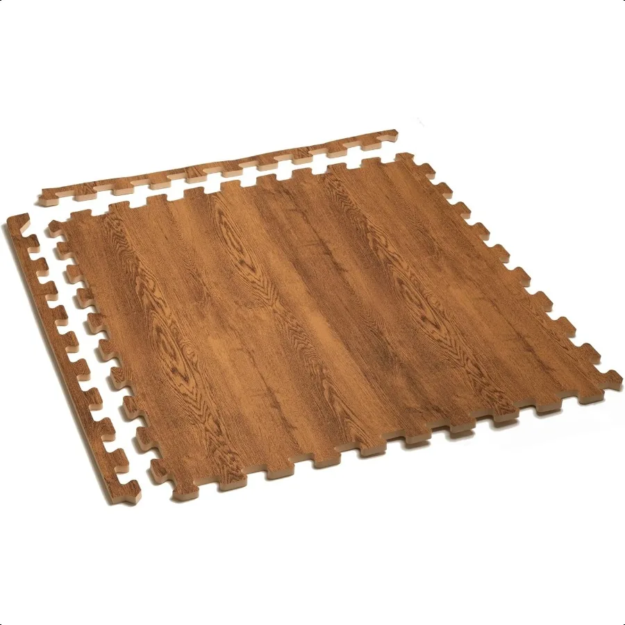 أرضية الغابات مزرعة 5 8 بوصة سميكة مطبوعة رغوة البلاط قسط الخشب الحبوب المتشابكة رغوة الحصير مكافحة التعب الأرضيات S #5