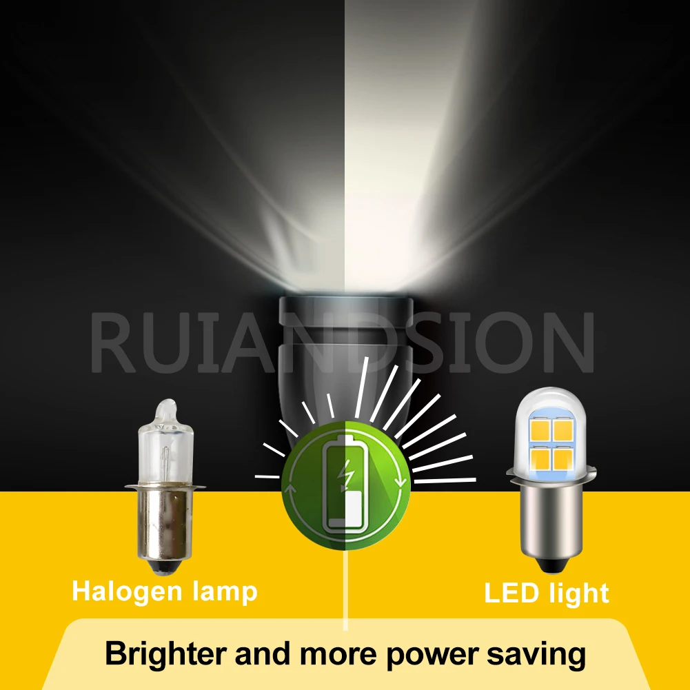 1/2/4PCS E10 P13.5S 소형 LED 4-6V 2835 칩 손전등 범용 교체 야... - 2