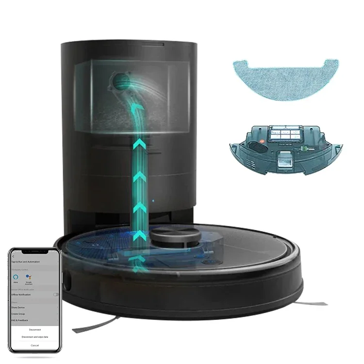 Roboter Staubsauger 5200mah Wifi Control Laser Scanning Vacuum Cleaning Robot And Mop With Self-Emptying Dustbin