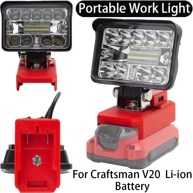 

Portable LED Work Light for Craftsman V20 Li-Ion Battery Portable Tool Light Home Camping Outdoor Travel Light CHARGE