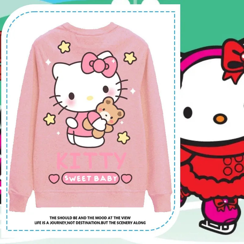 

Cartoon Sanrio Co-branded Long-sleeved T-shirt Female Jade Dog Kulomi Melody Girls Animation Around Clothing Tide