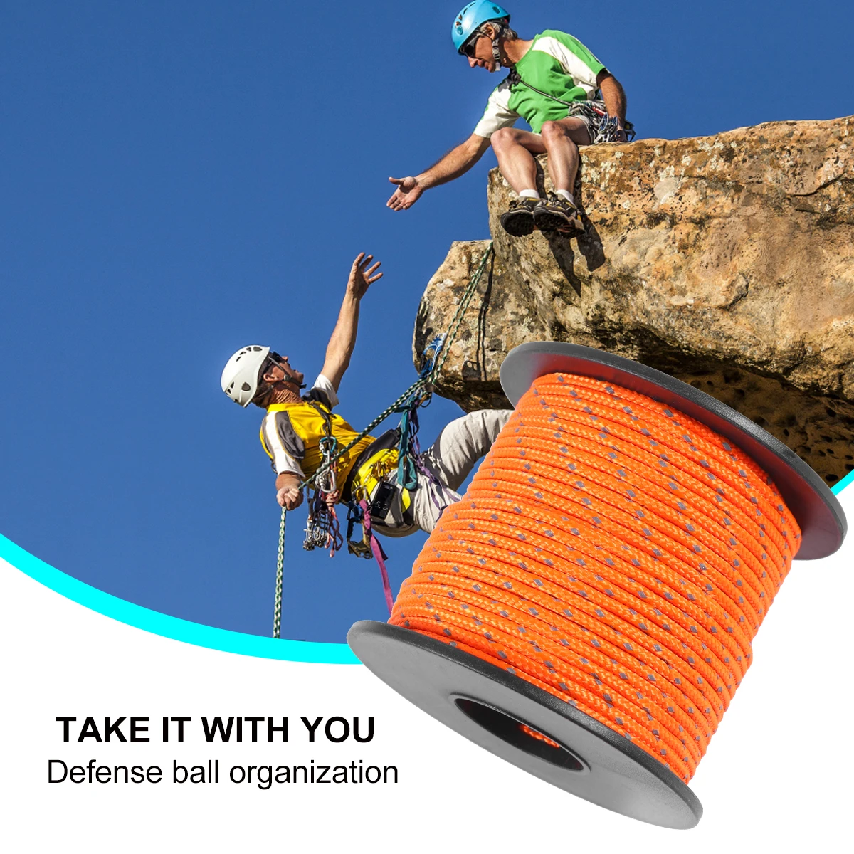 

31M 2.1mm Outdoor Use Reflective Rope Tent Fixed Rope Bright Color Clothesline Rope for Hiking Camping (Orange)