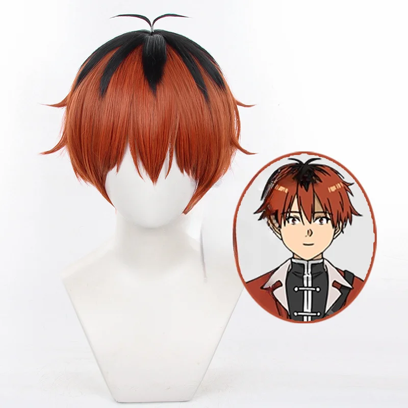 Frieren: Beyond Journey's End Stark Pruik Rood Zwart Kort Stark Cosplay Halloween Party Synthetisch haar met gratis pruikdop