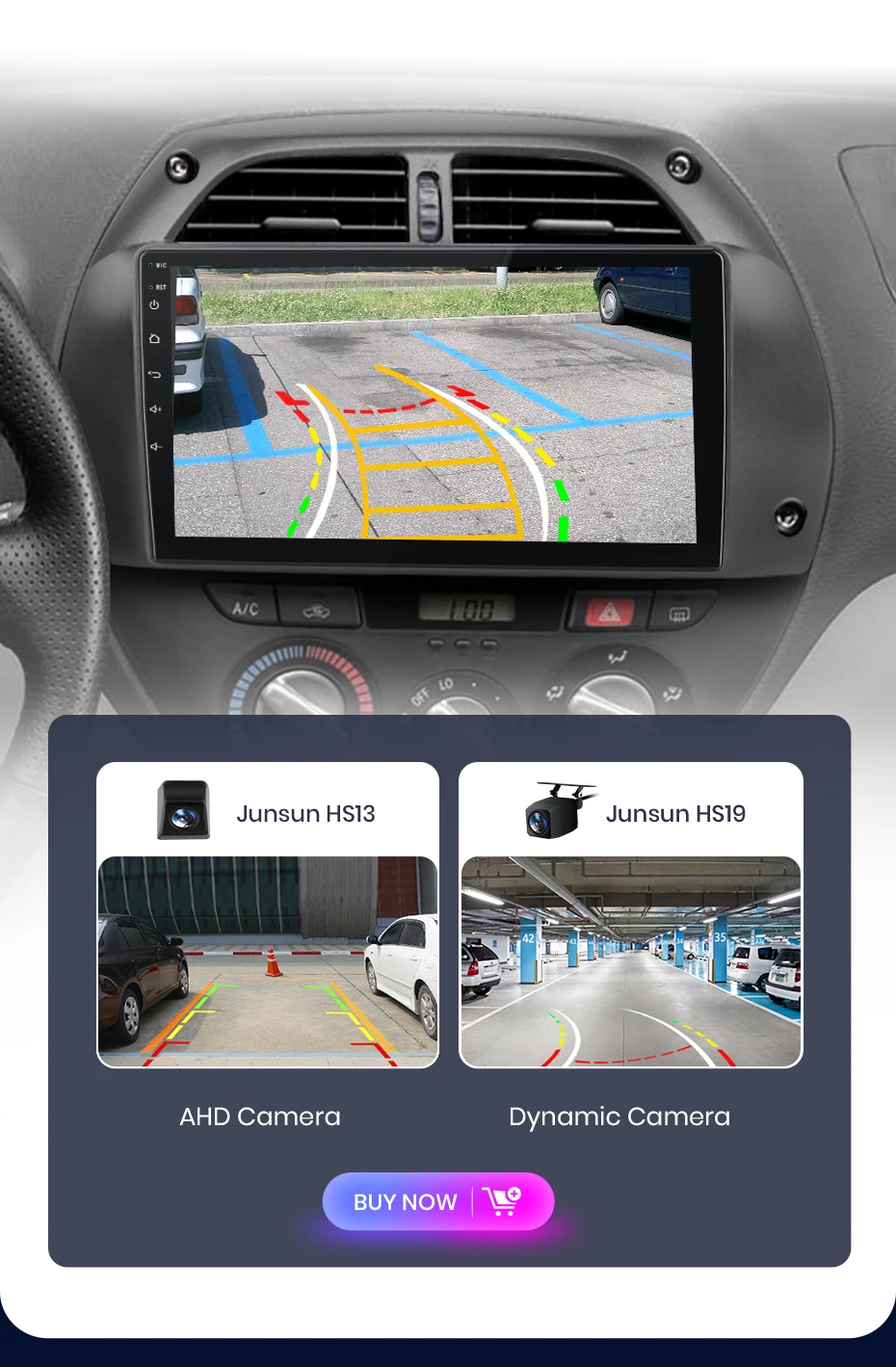 Junsun Wireless Carplay Android Auto Autoradio für Toyota Rav4 2001-2005 GPS Multimedia 2 Din – Detail 16