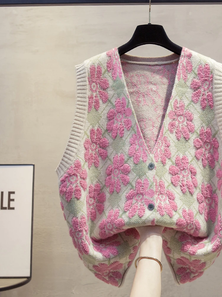 

Women's V-Ne Knitted Cardigan Svel Vest Loose Outerwear Layering Sweater oulder Pad Autumn Winter New Sle