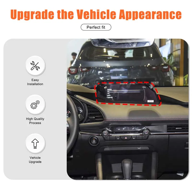 

1Pcs ABS Black For Mazda 3 CX30 2020-2024 Car navigation screen blackout cover decorative sticker car protection accessories