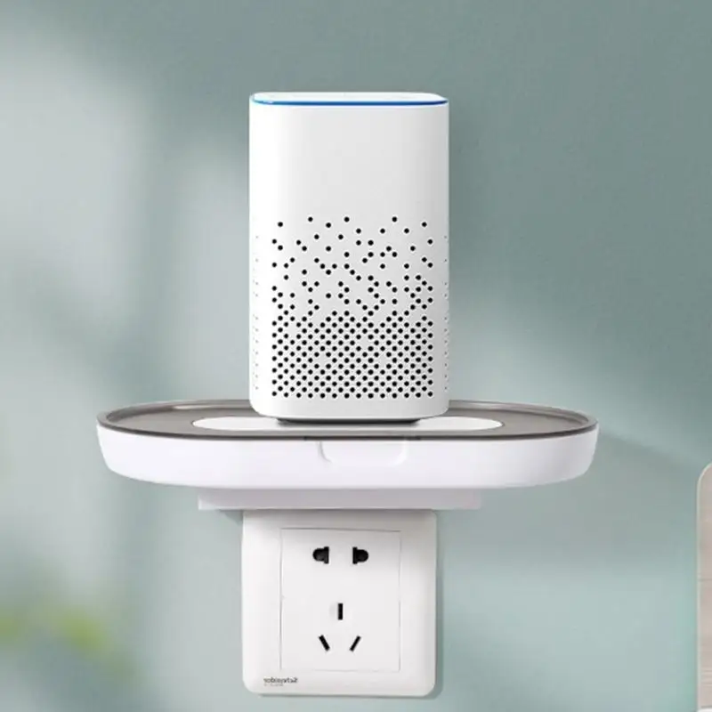 

652F Waterproof Plastic Outlet Shelf Easy to Install without Drilling Sockets Organizers for Kitchens Bathrooms and Bedrooms